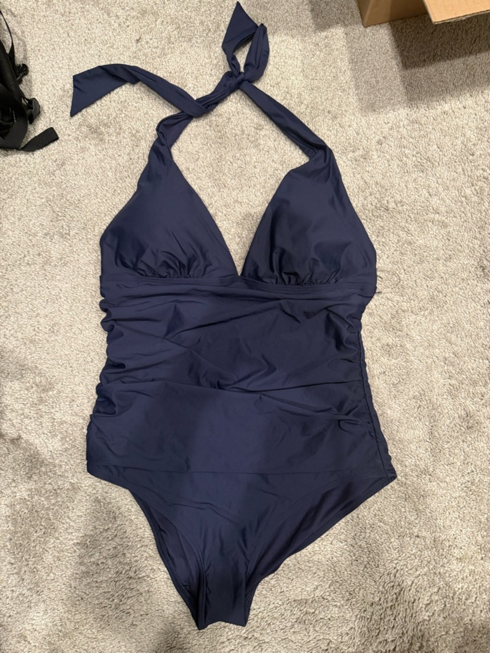 NWT Dkny Navy Halter One-Piece Swimsuit